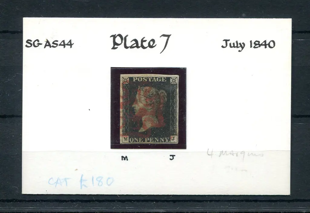 1840 1d intense black, plate 7 with 4 clear ... Image 1++