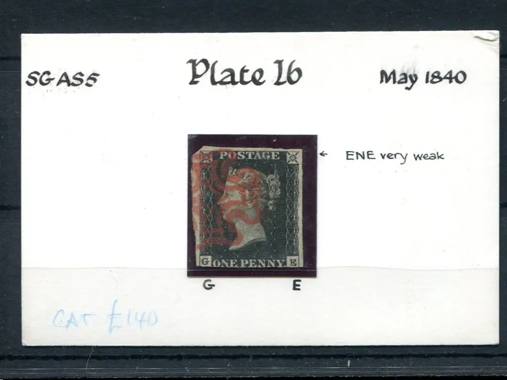 1840 1d black, plate 1b with 3 wide margins, ... Image 1++