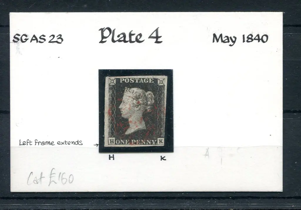 1840 1d black, plate 4 with 3½ good margins, ... Image 1++