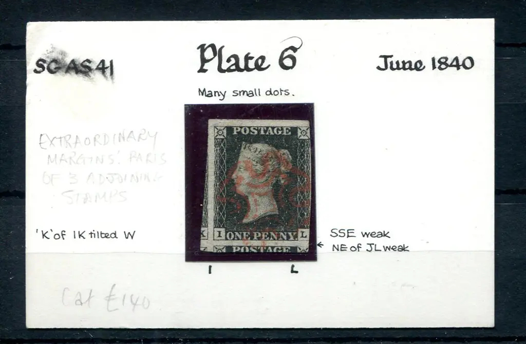 1840 1d black, plate 6 with 3½ wide margins & ... Image 1++