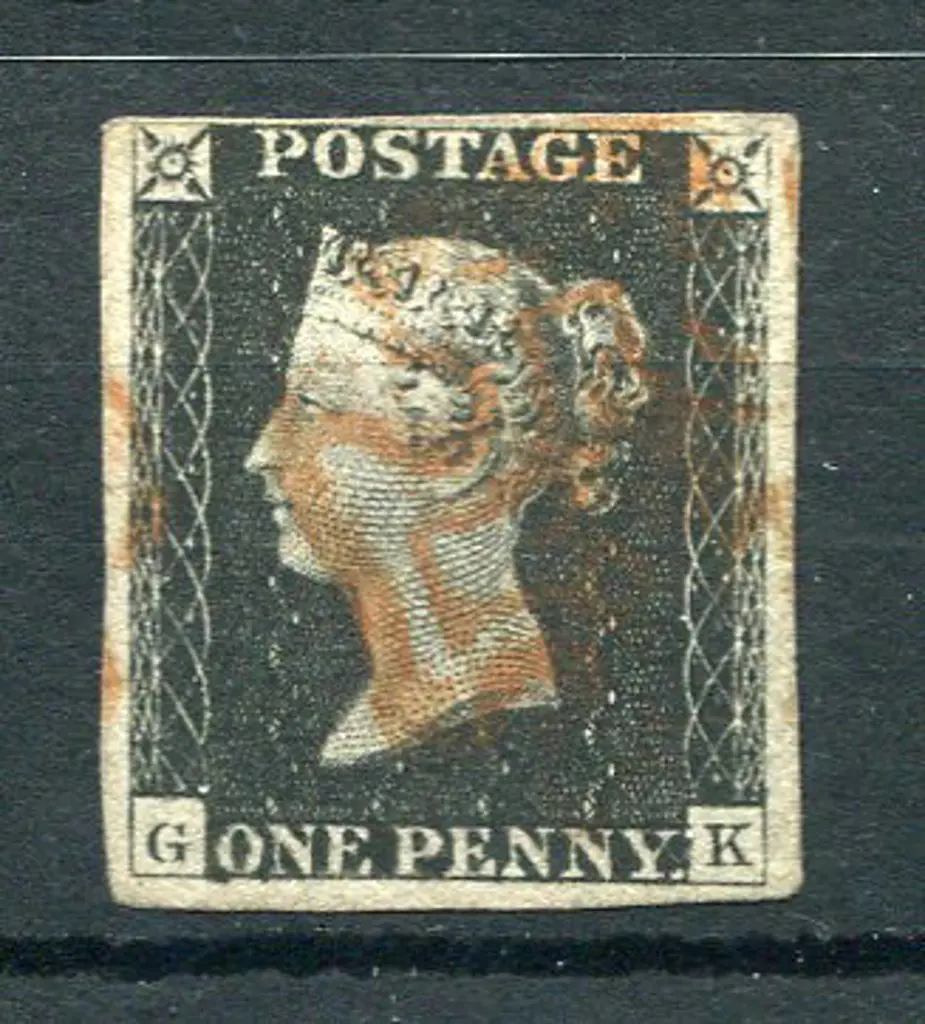 1840 1d black, plate 7 with 4 clear margins. ... Image 1++