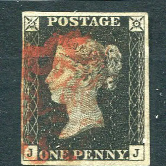 1840 1d black with close to large margins & red ...