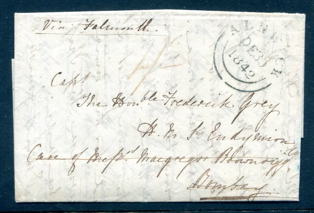 1842 (30th Dec) pre-stamp entire endorsed "via ... Image 1++
