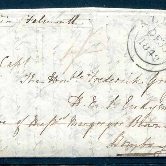 1842 (30th Dec) pre-stamp entire endorsed "via ...