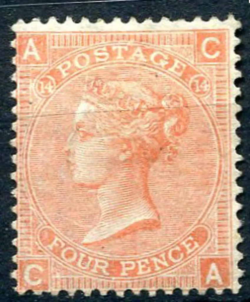 1865/67 4d vermilion QV, plate 14. Fresh MNG with ... Image 1++