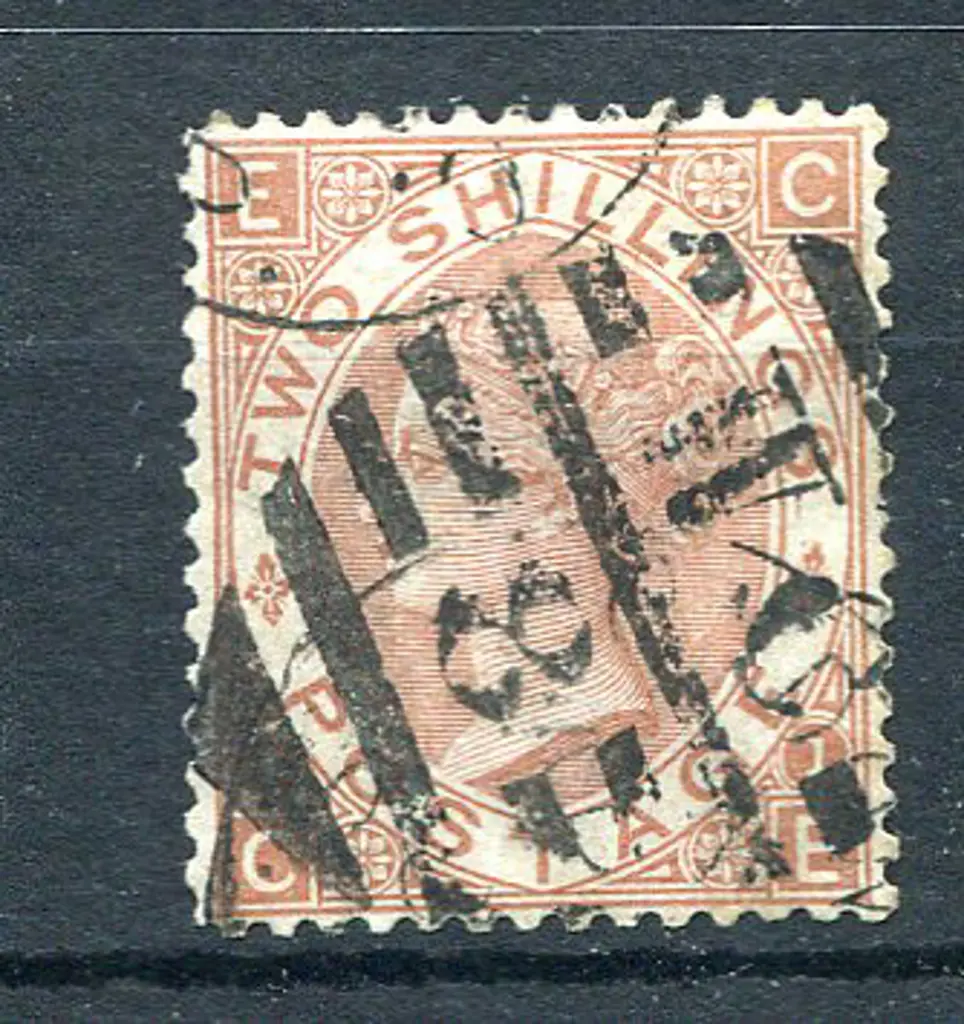 1867/80 2/- brown QV with bold "socked on the ... Image 1++
