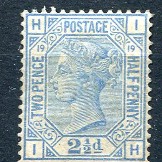 1873/80 2½d blue, wmk orb, plate 19. Slightly ...
