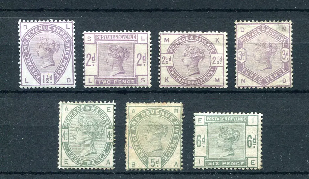 1883/84 1½d to 3d QV in true lilac shade along ... Image 1++