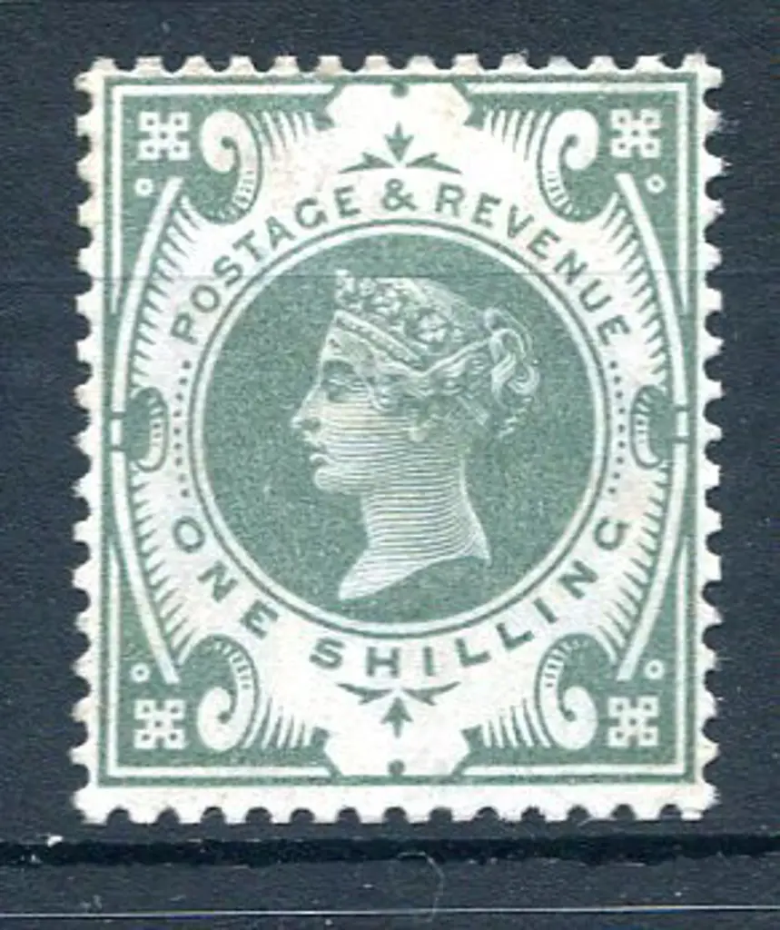 1887/93 1/- green Jubilee. Fine MLH. SG 211, Cat. ... Image 1++