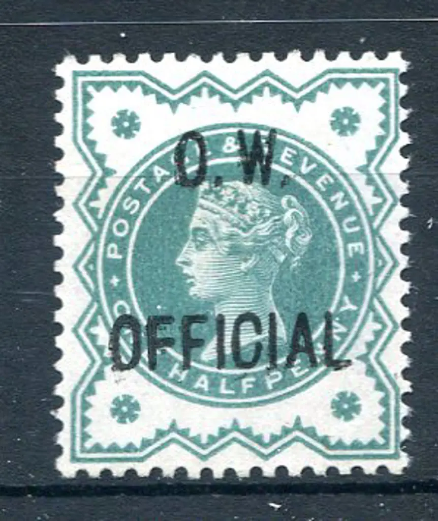 1896/1902 ½d blue-green QV ovptd "O.W. OFFICIAL". ... Image 1++