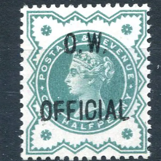 1896/1902 ½d blue-green QV ovptd "O.W. OFFICIAL". ...