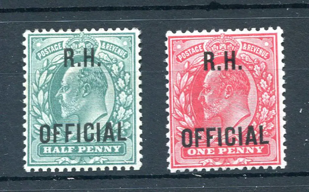 1902 ½d blue-green, 1d scarlet KEVII ovptd "R.H. ... Image 1++