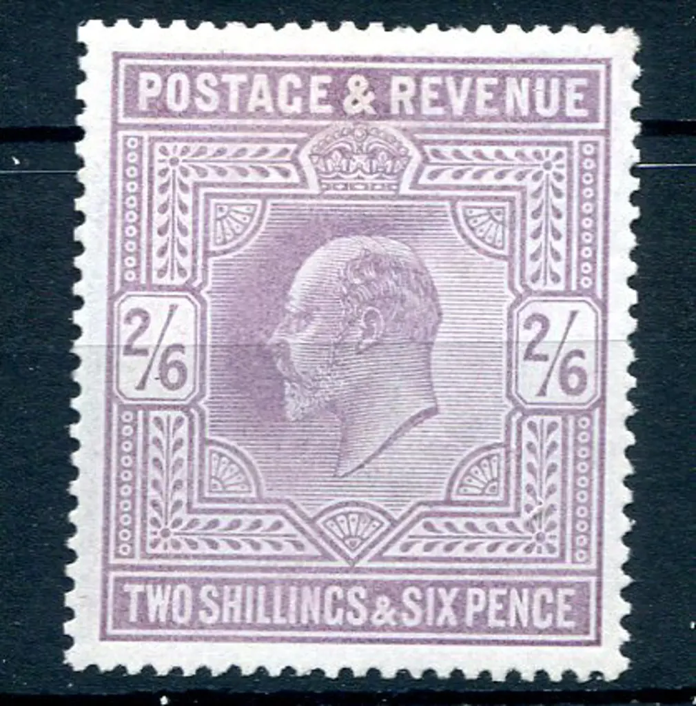 1902/10 2/- dull purple KEVII. MLH with patchy gum ... Image 1++