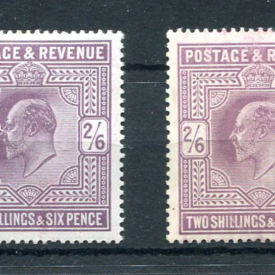 1902/10 2/6d lilac KEVII, fresh MLH but vert ...