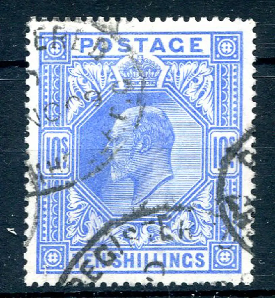 1902/10 10/- ultramarine KEVII. Good to fine used ... Image 1++