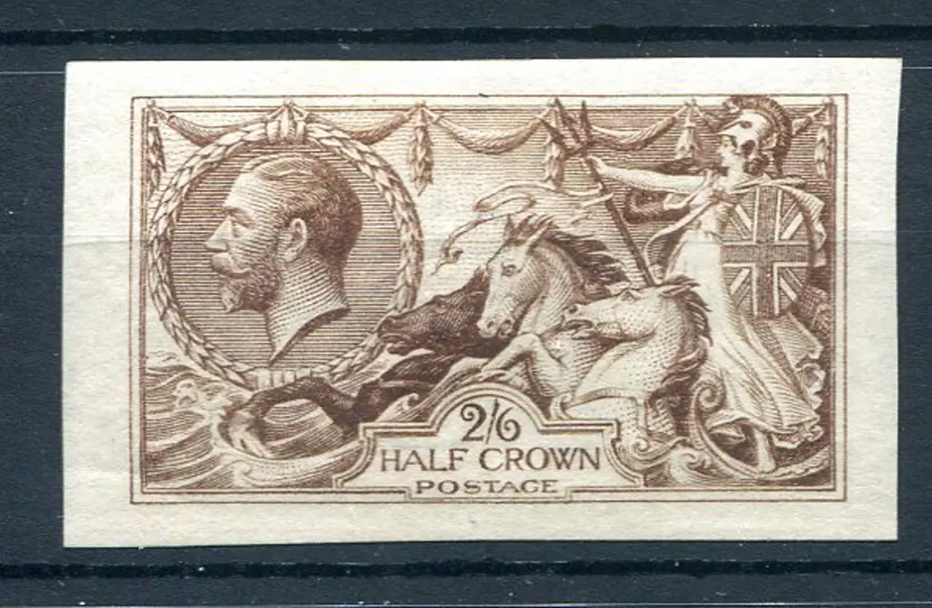 1913/18 2/6d yellow-brown DLR imperf colour trial ... Image 1++