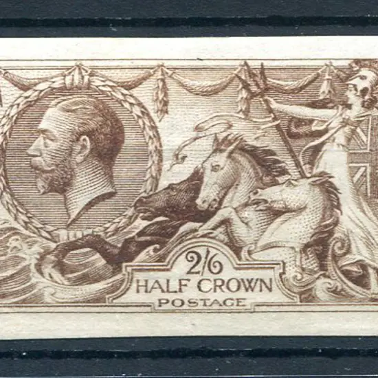 1913/18 2/6d yellow-brown DLR imperf colour trial ...