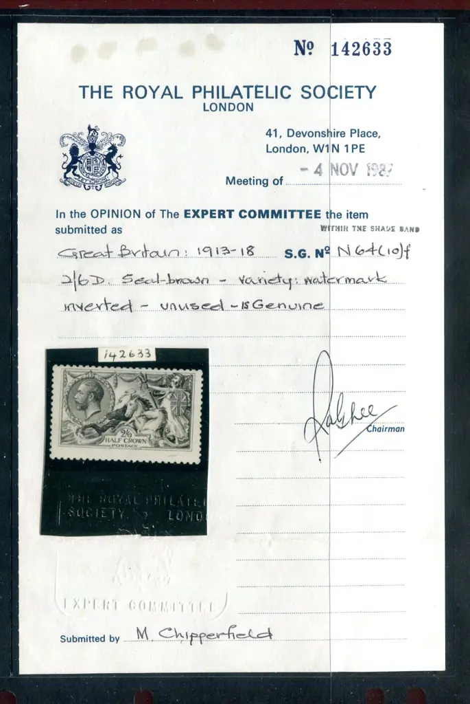 1913/18 2/6d sepia ("Seal brown") DLR with ... Image 1++