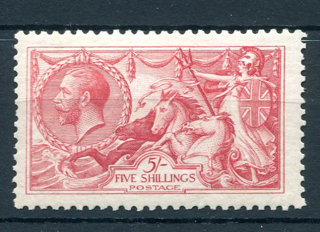 1913/18 5/- rose-carmine Waterlow. Fresh MUH, ... Image 1++