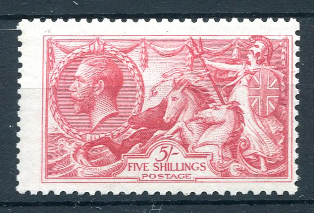1918/19 5/- rose-carmine, BW printing. Fine MVLH, ... Image 1++