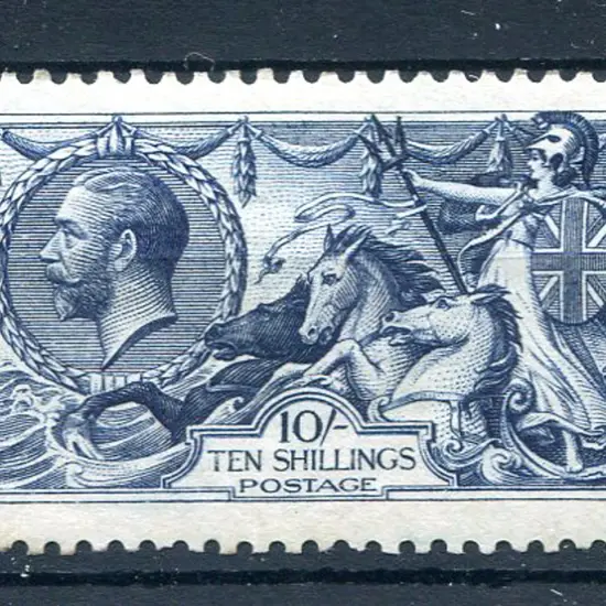 1913/18 10/- indigo-blue Waterlow. MLH with ...
