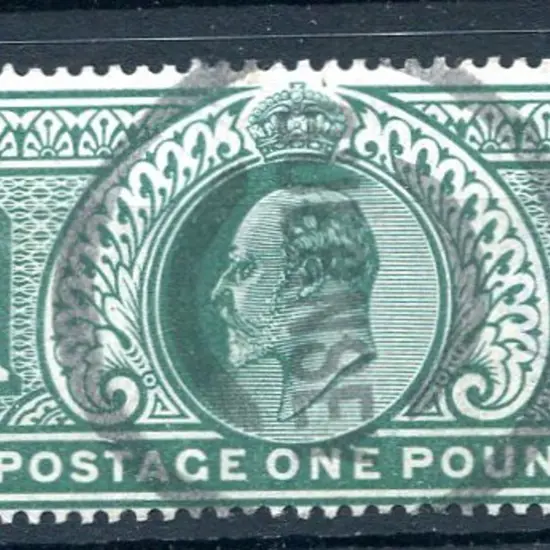 1911/13 £1 deep green KEVII. F/U by Guernsey ...