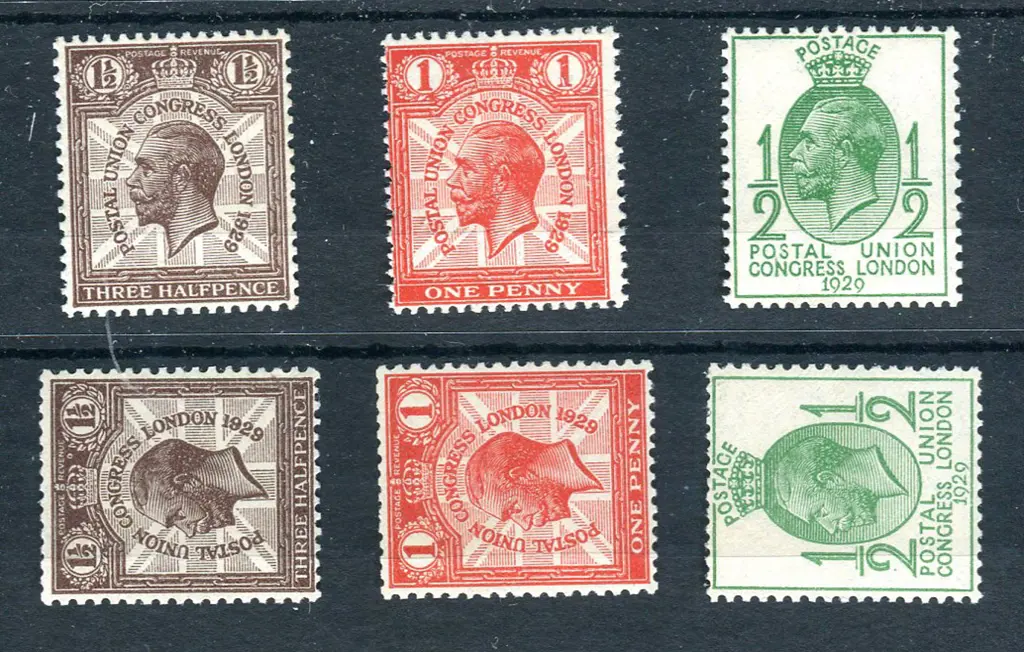 1929 ½d, 1d & 1½d UPU in wmk inverted & wmk ... Image 1++