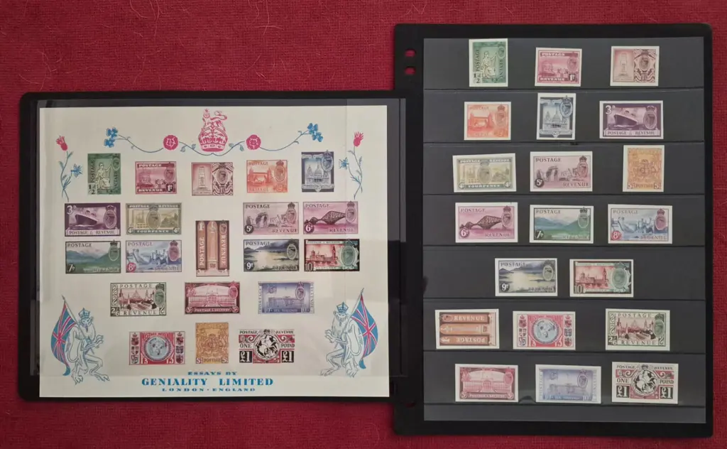 1950 ½d to £1 KGVI Geniality imperforate stamp ... Image 1++