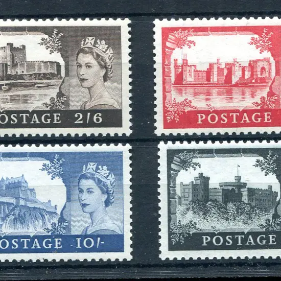 1955 QEII Castles, DLR printing set of 4. Fine ...