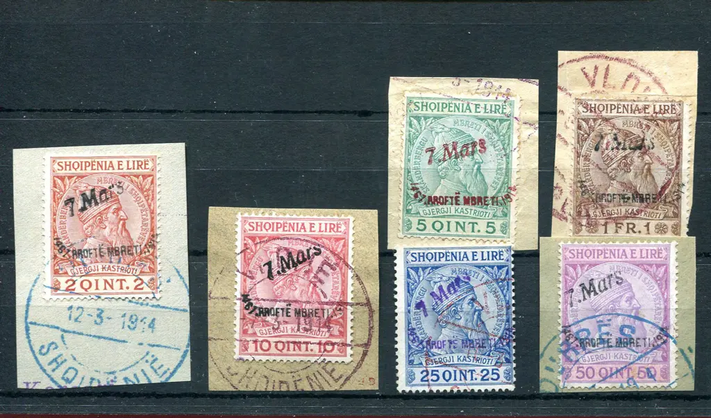 Albania 1914 Prince William "7 Mars" diagonal ... Image 1++
