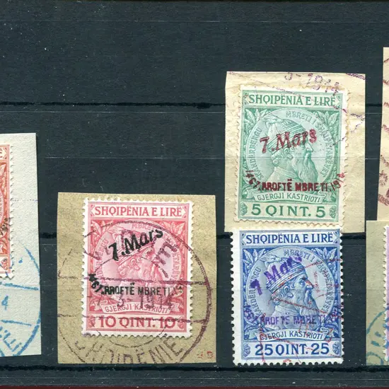 Albania 1914 Prince William "7 Mars" diagonal ...