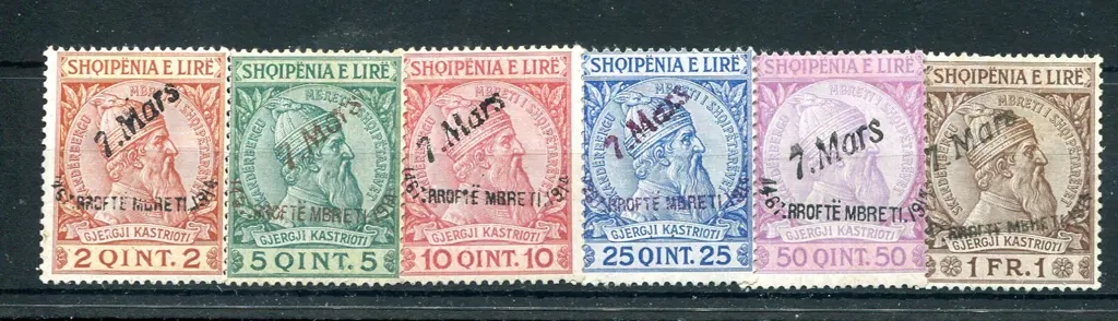 1914 Prince William "7 Mars" diagonal ovpts set of ... Image 1++