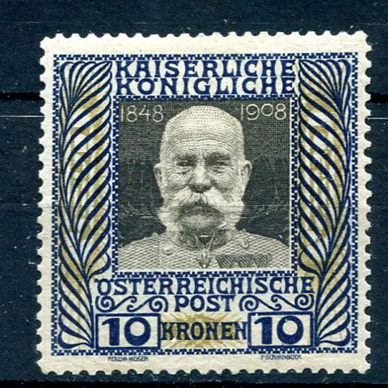 Austria 1908 10k  Franz Joseph. Fresh MVLH. SG ...