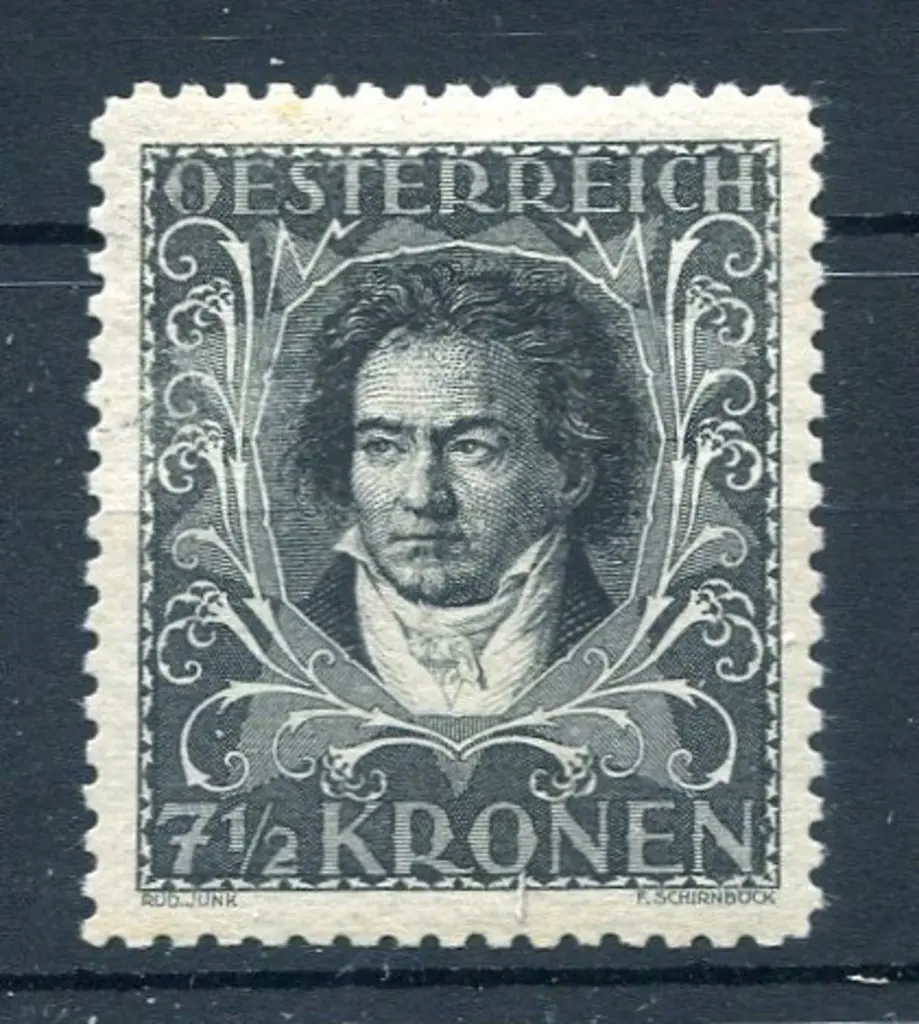 1922 7½k Beethoven, perf. 11½. Fresh MLH. SG 521b, ... Image 1++