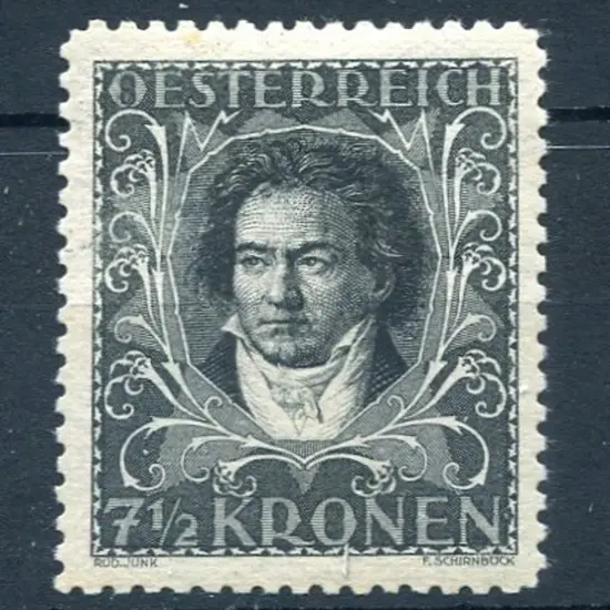 1922 7½k Beethoven, perf. 11½. Fresh MLH. SG 521b, ...