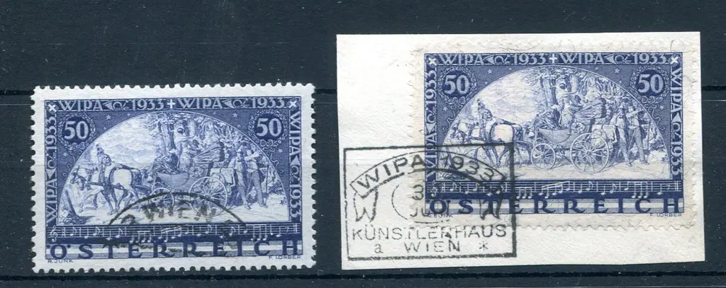 1933 50g + 50g WIPA in both papers fine used with ... Image 1++