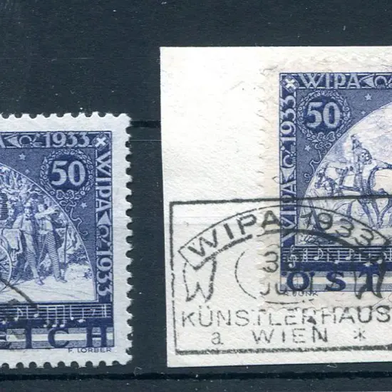 1933 50g + 50g WIPA in both papers fine used with ...