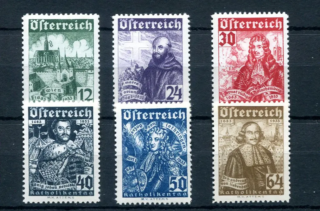 1933 Relief of Vienna 250th Anniv set of 6. MUH. ... Image 1++