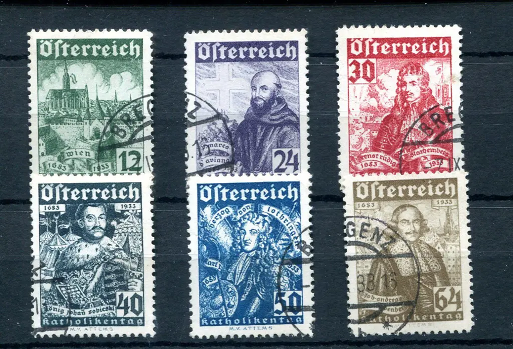 1933 Relief of Vienna 250th Anniv set of 6. F/U. ... Image 1++