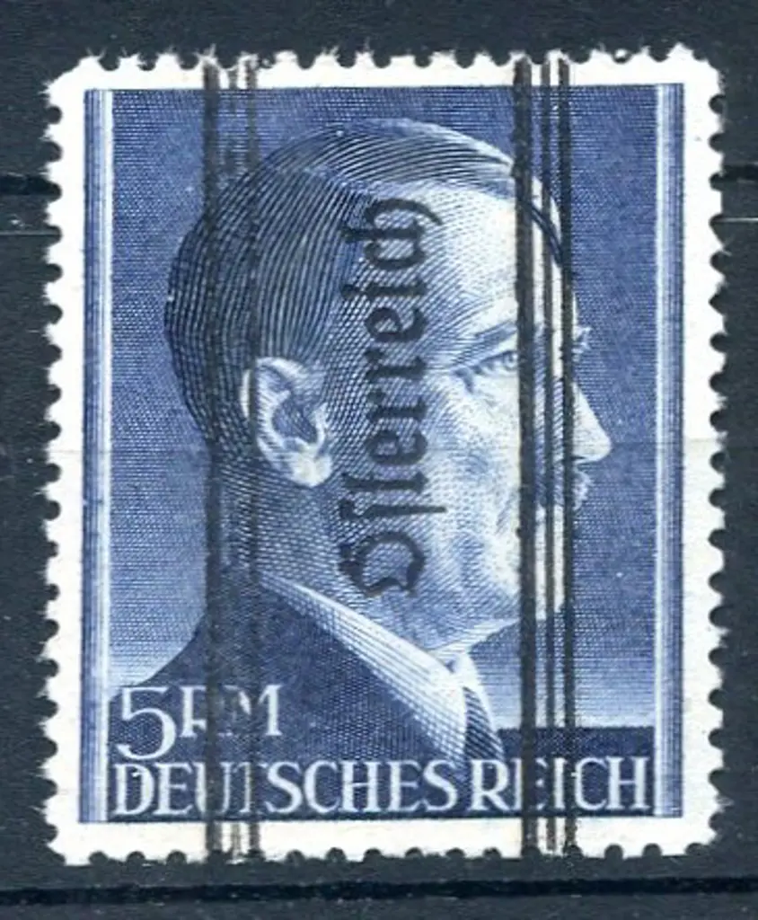 1945 5rm Hitler with the thinner ovpt. Fine MLH. ... Image 1++