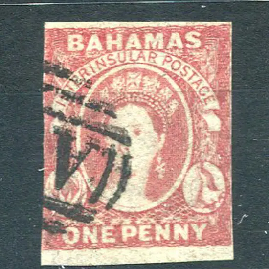 Bahamas 1859/60 1d dull lake imperf on thin paper. ...
