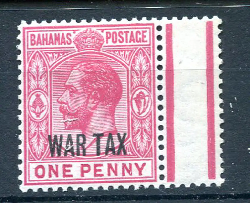 1918 1d KGV ovpt "WAR TAX" with wmk sideways. Fine ... Image 1++