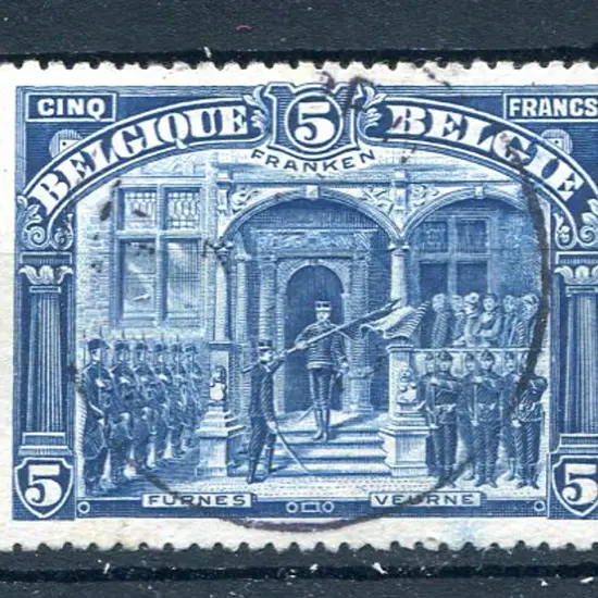 1915 5f blue Franken. F/U, cds. SG 193, Cat. £225 ...