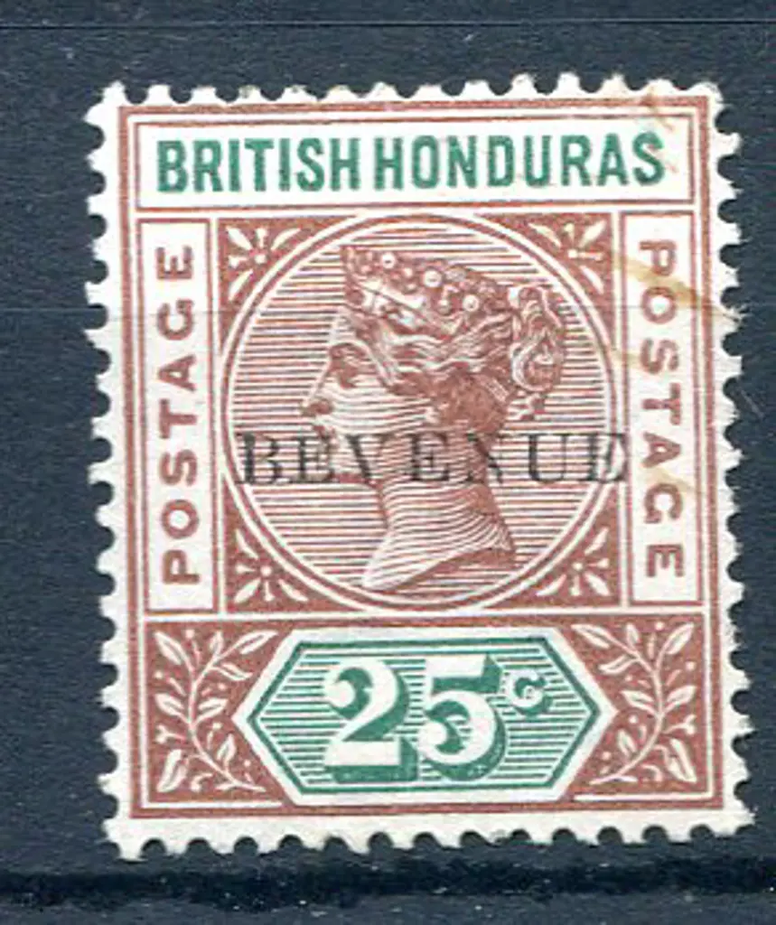 British Honduras 1899 25c red brown & green QV ... Image 1++