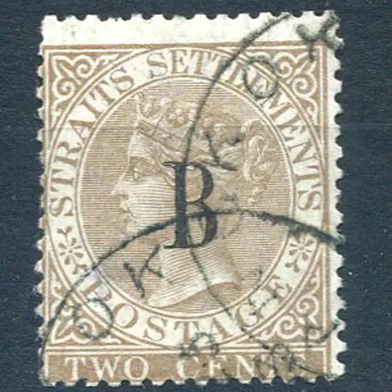1882/85 2c brown, Straits Settlements, CC wmk ...