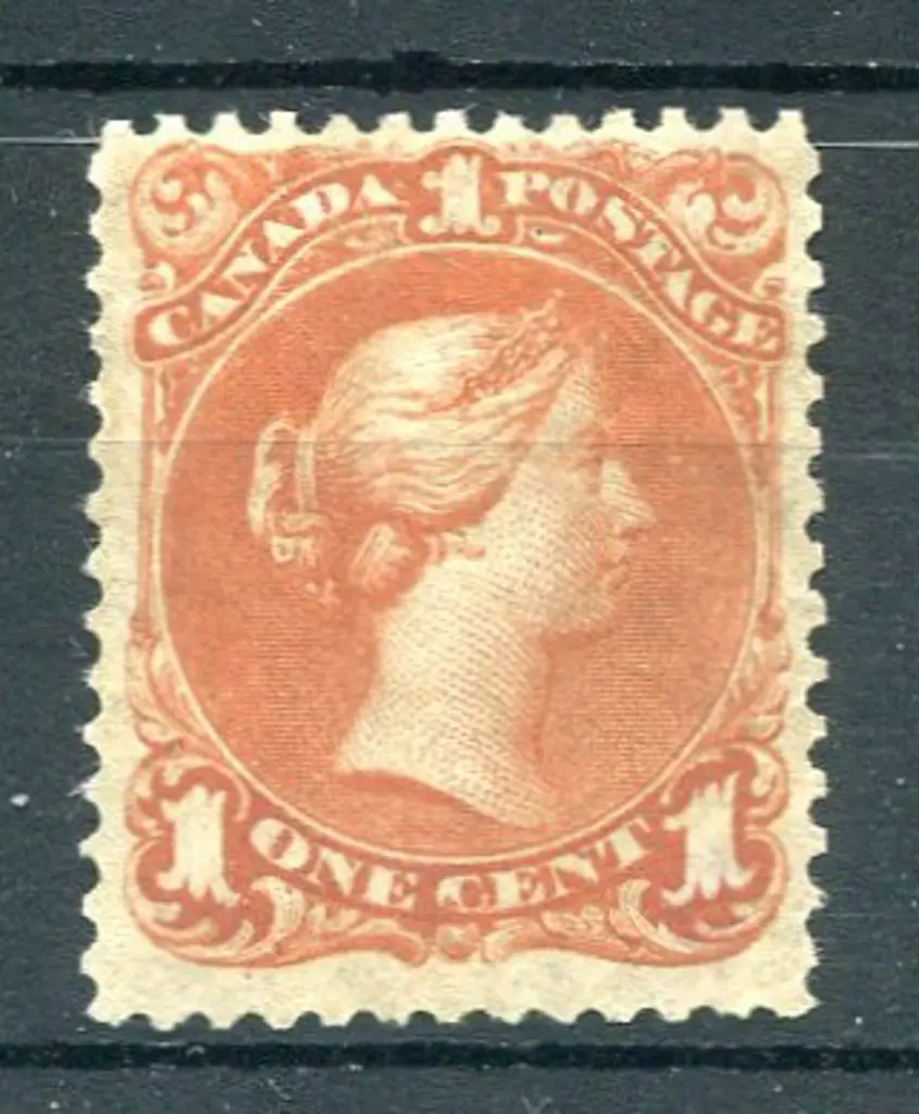 Canada 1868 1¢ red-brown on thin paper. MNG with ... Image 1++