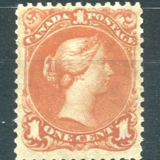 Canada 1868 1¢ red-brown on thin paper. MNG with ...