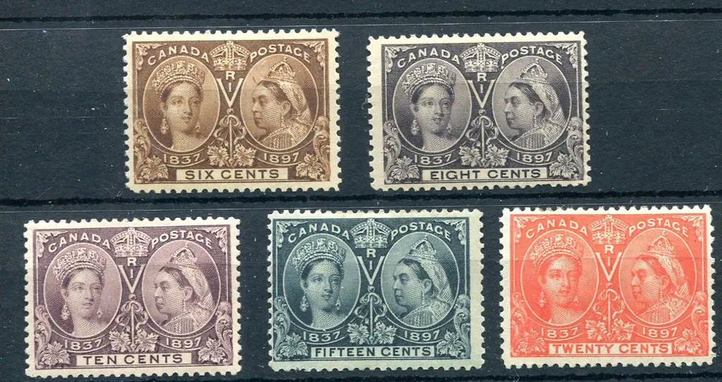 1897 6¢, 8¢, 10¢, 15¢ & 20¢ Jubilee. Fine MLH. SG ... Image 1++