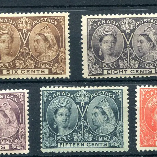 1897 6¢, 8¢, 10¢, 15¢ & 20¢ Jubilee. Fine MLH. SG ...