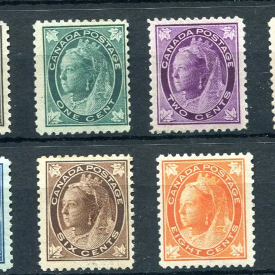1898 QV "Four leaves" set of 8. Fresh MLH/MH, the ...